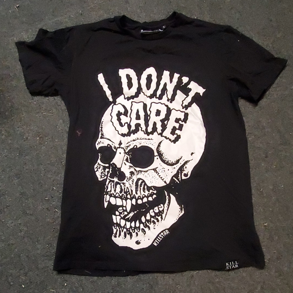 I don't care skull shirt